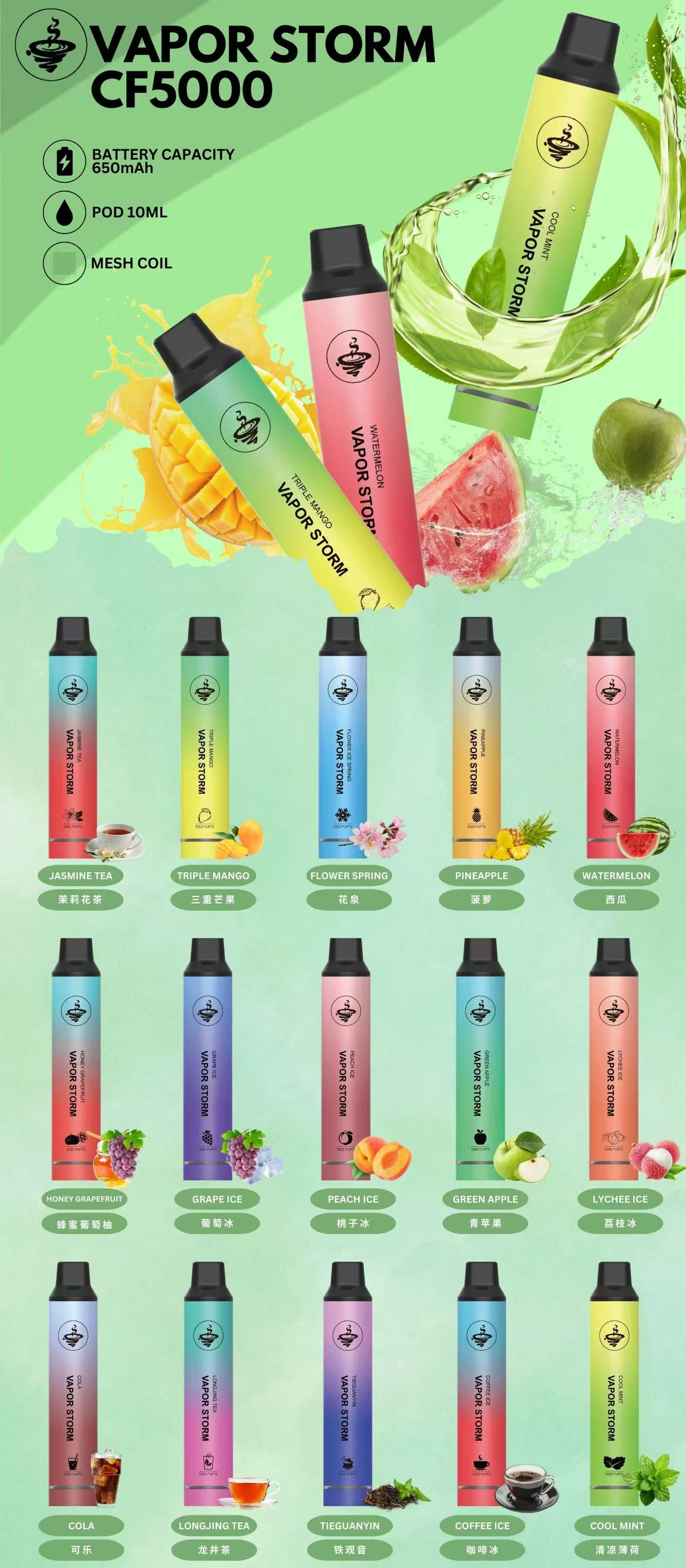 VAPOR STORM 風暴 飛霧拋棄式 5000 口 — 卓越品質的極致享受